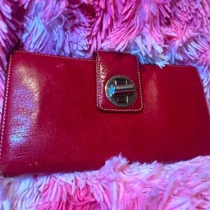 Tiffany & Co. Red Leather Turn-Lock Long Wallet (Discontinued)